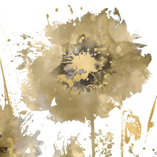 Gold & White: Flower Burst In Gold I by Vanessa Austin