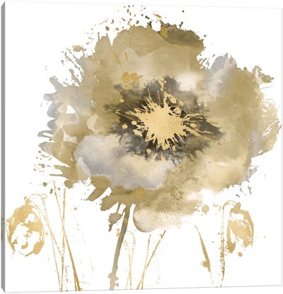Flower Burst In Gold II Canvas Art Print - Vanessa Austin