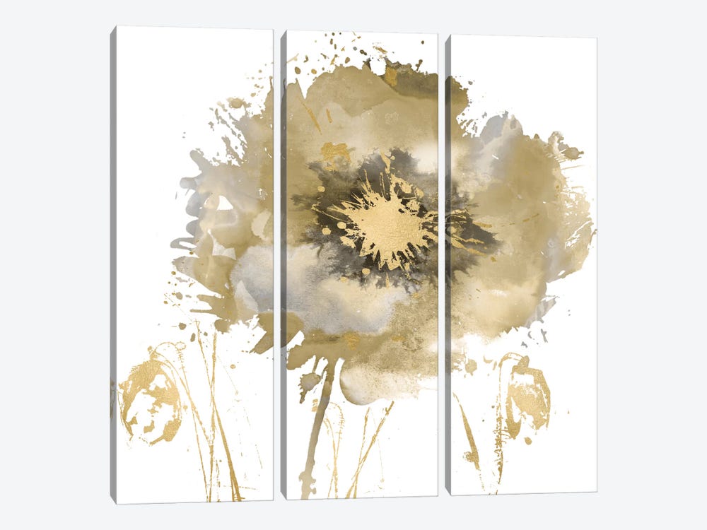 Flower Burst In Gold II by Vanessa Austin 3-piece Art Print