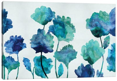 Aqua Blossom Canvas Art Print - Vanessa Austin
