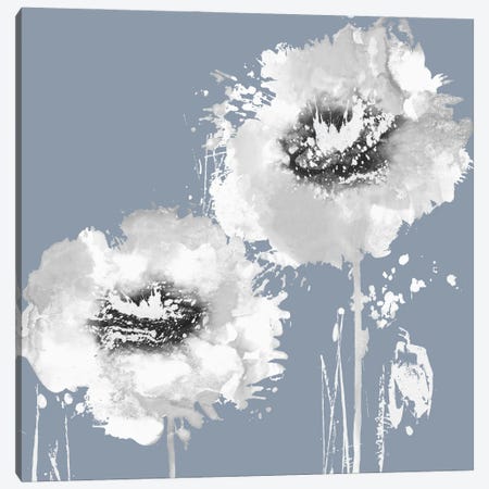 Flower Burst On Grey I Canvas Print #AUS20} by Vanessa Austin Canvas Print