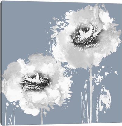 Flower Burst On Grey I Canvas Art Print - Vanessa Austin