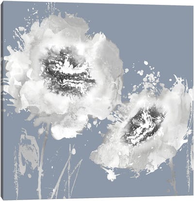 Flower Burst On Grey II Canvas Art Print - Vanessa Austin