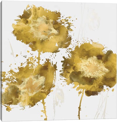 Golden Flower Burst I Canvas Art Print - Vanessa Austin