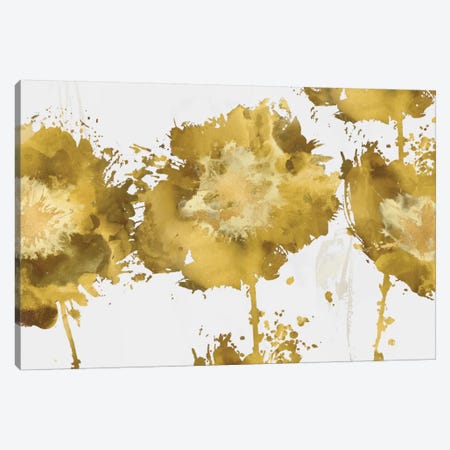 Golden Flower Burst Trio Canvas Print #AUS27} by Vanessa Austin Canvas Artwork