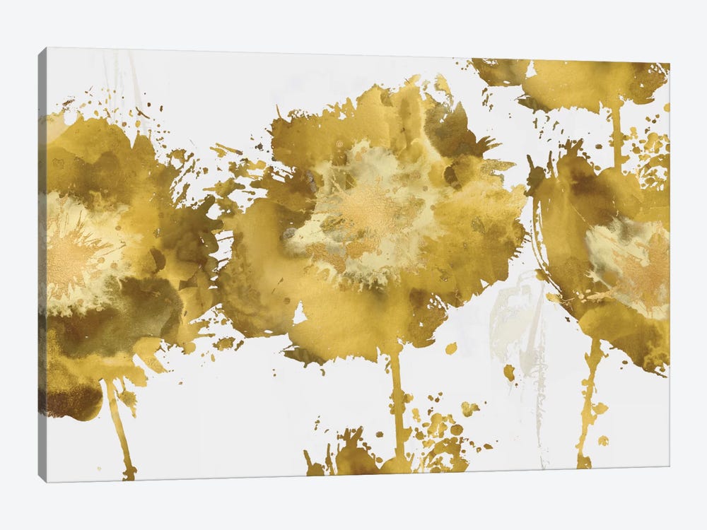 Golden Flower Burst Trio by Vanessa Austin 1-piece Canvas Art