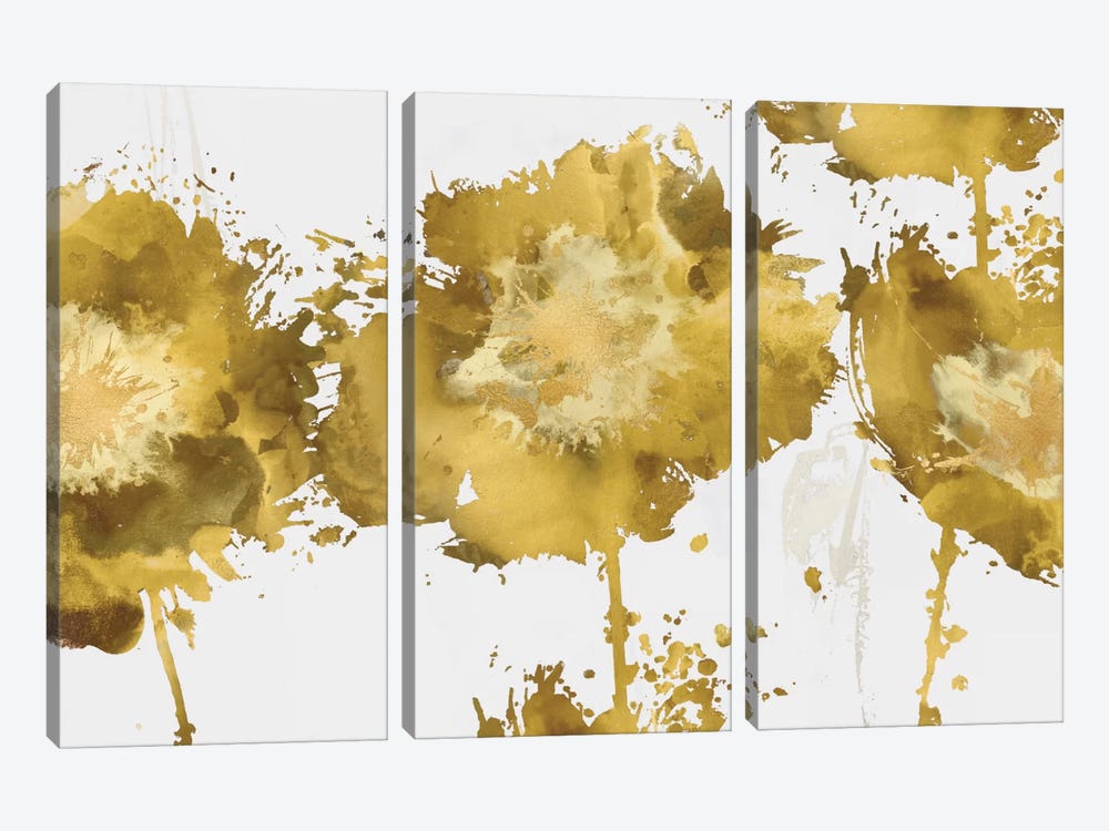 Golden Flower Burst Trio by Vanessa Austin 3-piece Canvas Art