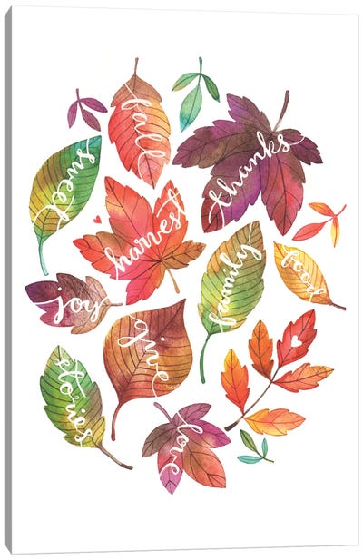Harvest Leaves Canvas Art Print - Holiday Décor