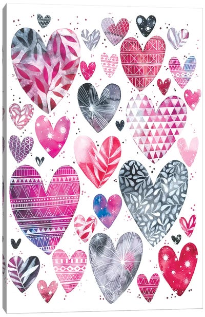Hearts Canvas Art Print - Ana Victoria Calderón