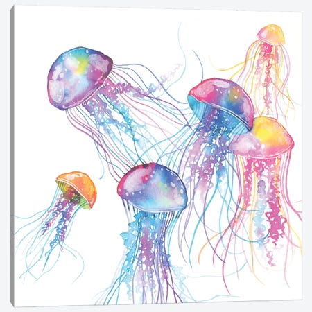 Jellyfish Canvas Print #AVC20} by Ana Victoria Calderón Art Print