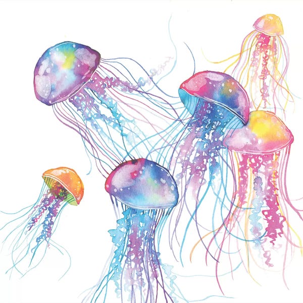 Kids Ocean Life Art: Jellyfish by Ana Victoria Calderón