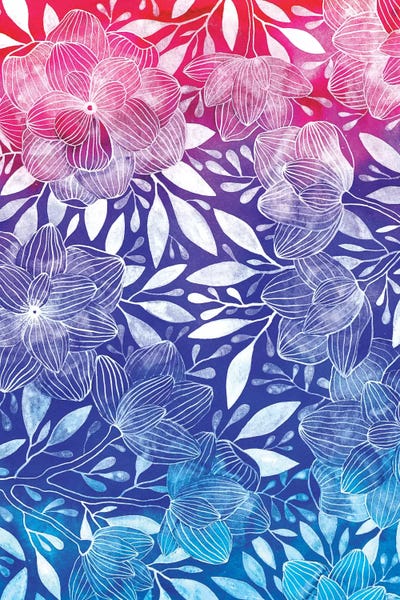 Ombre Floral I by Ana Victoria Calderón metal wall art