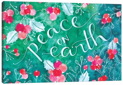 Peace On Earth Canvas Art Print - Holiday Décor