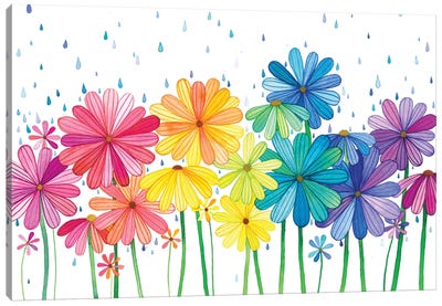 Rain Rainbow Canvas Art Print - Spring Art