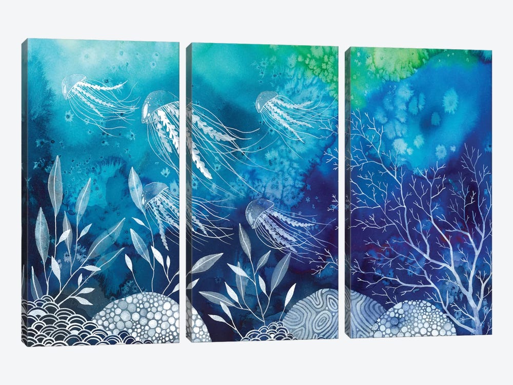 Sea Life by Ana Victoria Calderón 3-piece Canvas Print