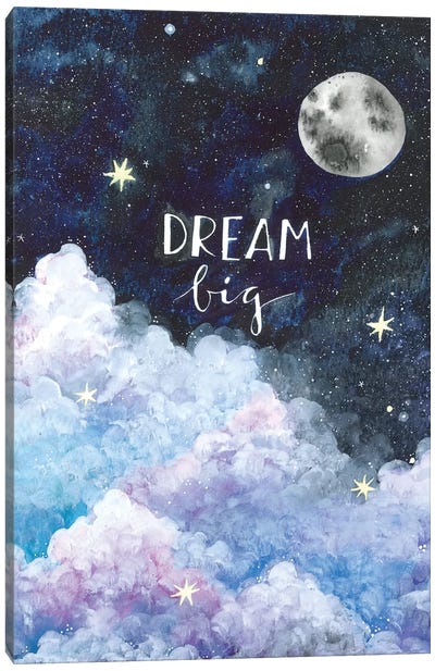 Dream Big Canvas Art Print - Kids Astronomy & Space Art