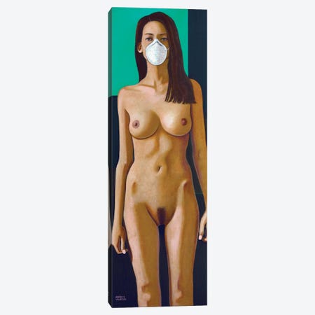 Nude With Anti Pollution Mask Canvas Print #AVD36} by Andrea Vandoni Canvas Art