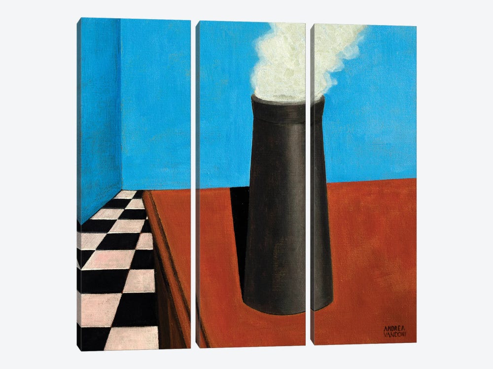 The Chimney Is On The Table by Andrea Vandoni 3-piece Canvas Artwork
