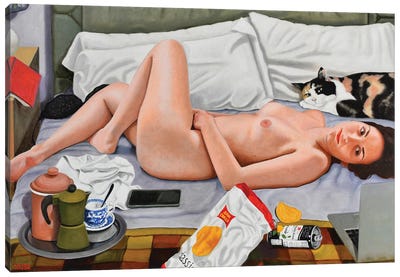 The Laziness Canvas Art Print - Andrea Vandoni