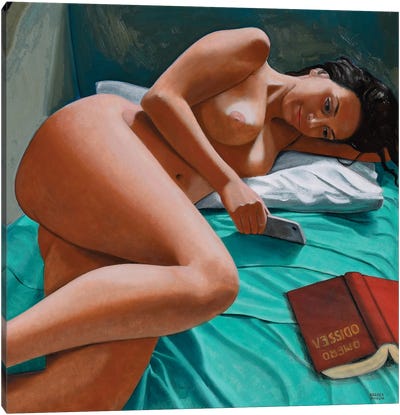 The Reading Canvas Art Print - Andrea Vandoni