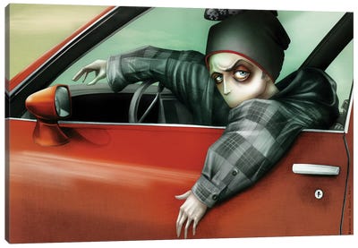 Drivin' My Car, Jessie Pinkman Canvas Art Print - Antenor Von Khan