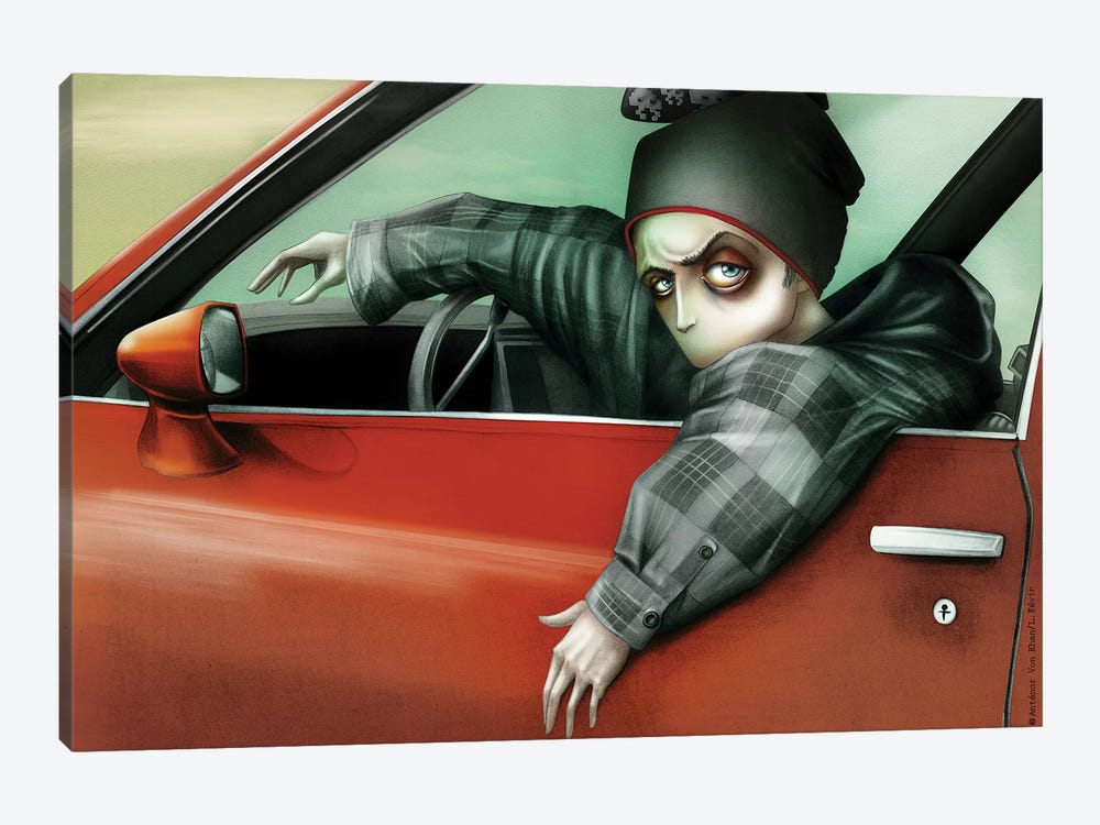 Drivin' My Car, Jessie Pinkman by Antenor Von Khan 1-piece Canvas Art Print