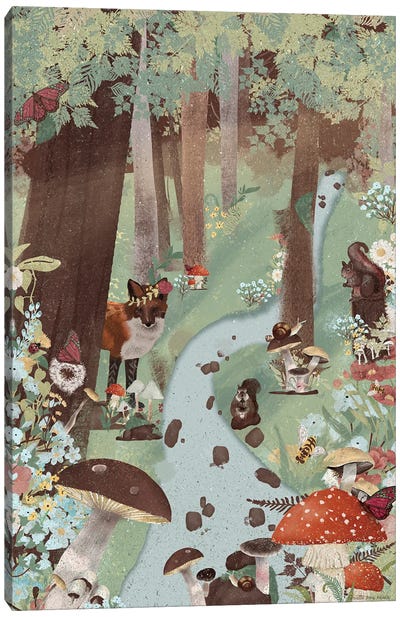 A Walk In The Woods I Canvas Art Print - Snail Art