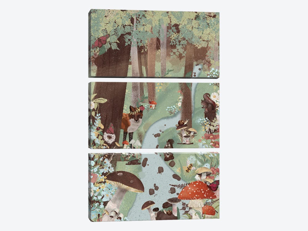 A Walk In The Woods I by Arvilla Morett 3-piece Canvas Wall Art