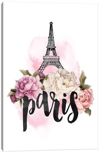 Paris Canvas Art Print - Paris Typography