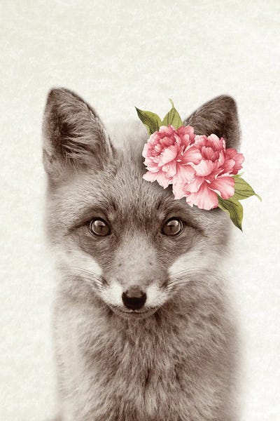 Floral Fox by Amelie Vintage Co art print