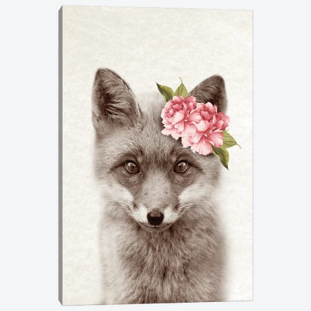 Floral Fox Canvas Print #AVN40} by Amelie Vintage Co Canvas Artwork