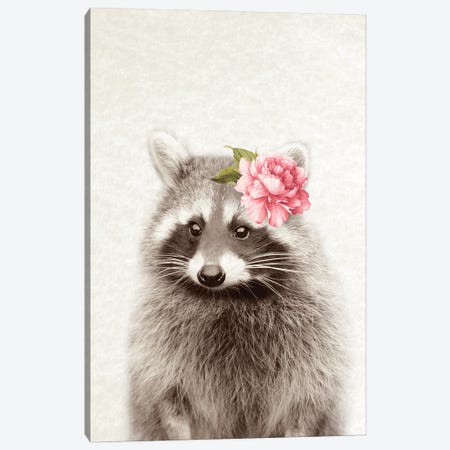 Floral Raccoon Canvas Print #AVN53} by Amelie Vintage Co Canvas Art Print