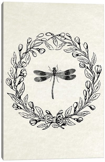 Dragonfly Wreath Canvas Art Print - Dragonfly Art