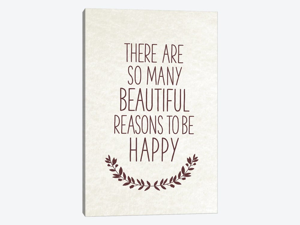 Happiness Quote by Amelie Vintage Co 1-piece Canvas Art Print