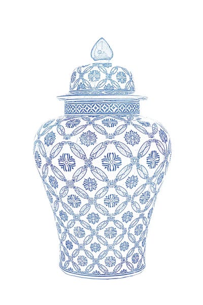 Charming Blue: Ginger Jar II by Amelie Vintage Co