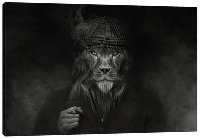 Man In The Form Of A Lion Mafioso Canvas Art Print - Adrian Vieriu