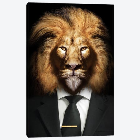 Man In The Form Of A Lion With Suit And Tie Canvas Print #AVU12} by Adrian Vieriu Canvas Art