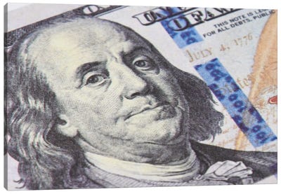 Benjamin Franklin To Money Banknote Canvas Art Print - Adrian Vieriu