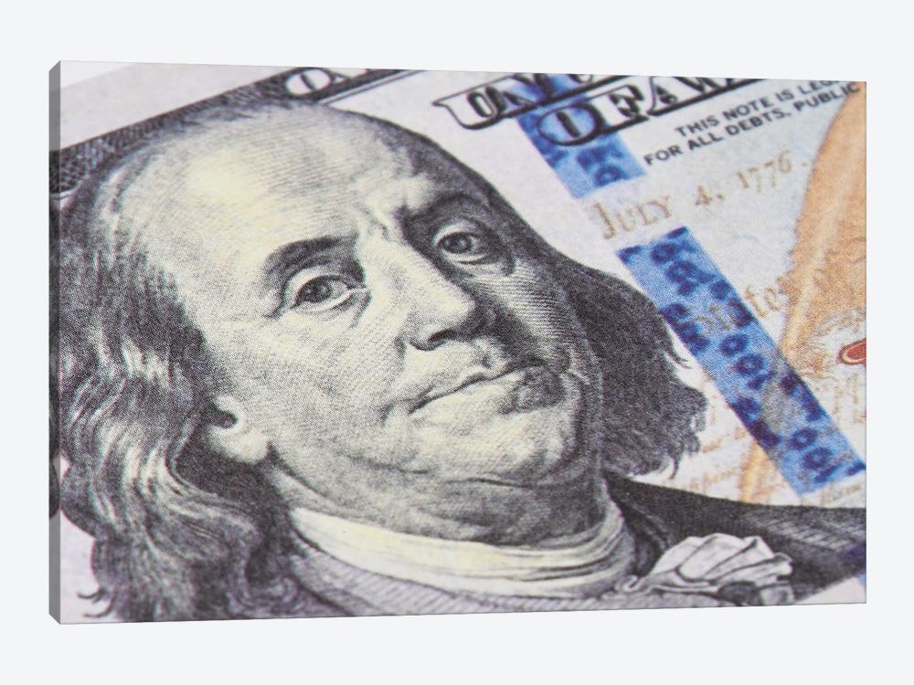 Benjamin Franklin To Money Banknote by Adrian Vieriu 1-piece Canvas Art Print