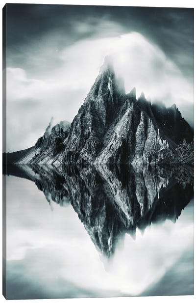 Mountains With Reflection In The Lake Canvas Art Print - Adrian Vieriu