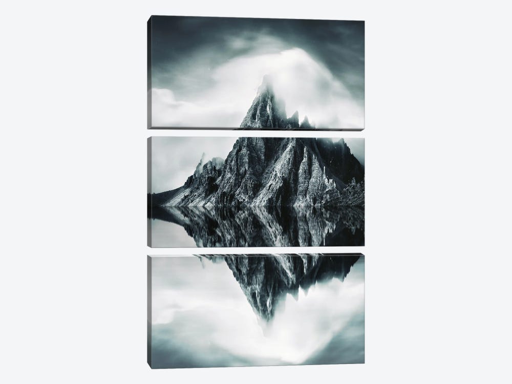 Mountains With Reflection In The Lake by Adrian Vieriu 3-piece Canvas Artwork