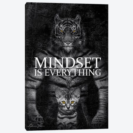 Mindset Is Everything , Tiger Fighter , Motivational Text Canvas Print #AVU149} by Adrian Vieriu Canvas Artwork