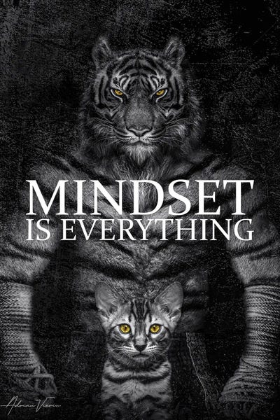 Tigers: Mindset Is Everything , Tiger Fighter , Motivational Text by Adrian Vieriu
