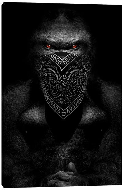 Gorilla Boss Rap Headscarf Canvas Art Print - Gorilla Art