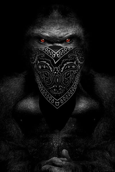 Gorillas: Gorilla Boss Rap Headscarf by Adrian Vieriu