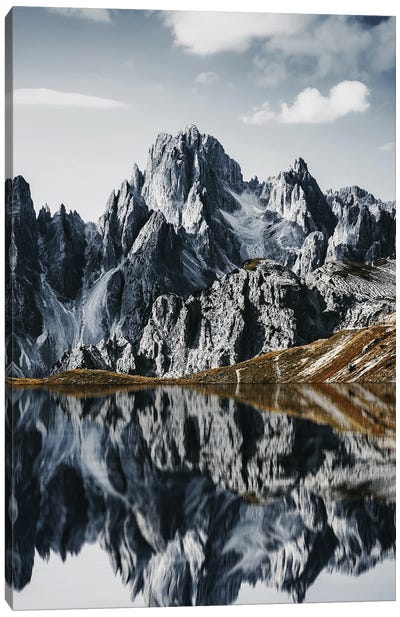 The Reflection Of The Mountains In The Water, Nature.. Canvas Art Print - Adrian Vieriu