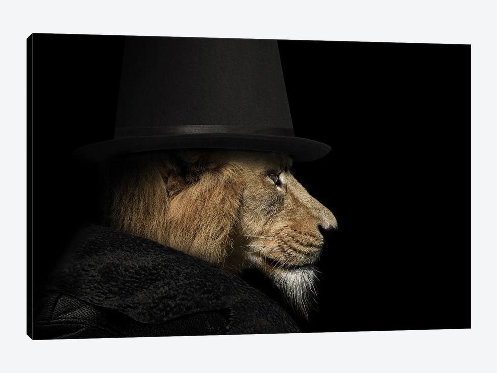 Lion Man Profile by Adrian Vieriu 1-piece Canvas Artwork