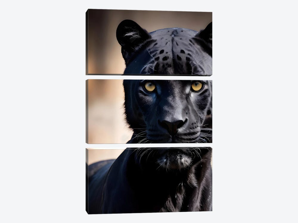 Black Panther (Animal Isolated On Black Background) IV by Adrian Vieriu 3-piece Canvas Wall Art