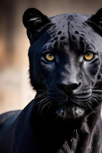 Panthers: Black Panther (Animal Isolated On Black Background) IV by Adrian Vieriu