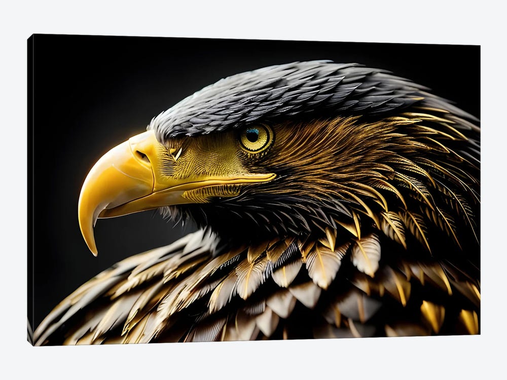 Eagle Head Portrait Face Isolated In Black Background by Adrian Vieriu 1-piece Canvas Artwork